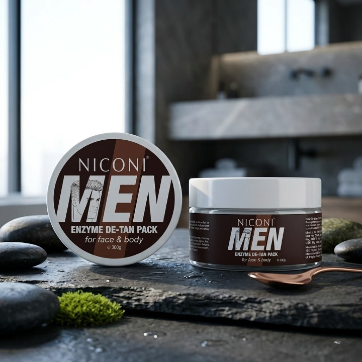 Niconi Men Enzyme De Tan Pack For Face And Body 300g Best Quality Skincare Solution