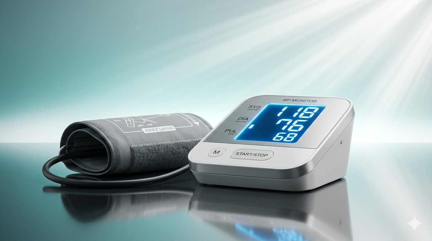 Digital Blood Pressure Monitor | Upper Arm Automatic BP Machine with Large LCD Display, Memory Storage & Voice Function - Full View