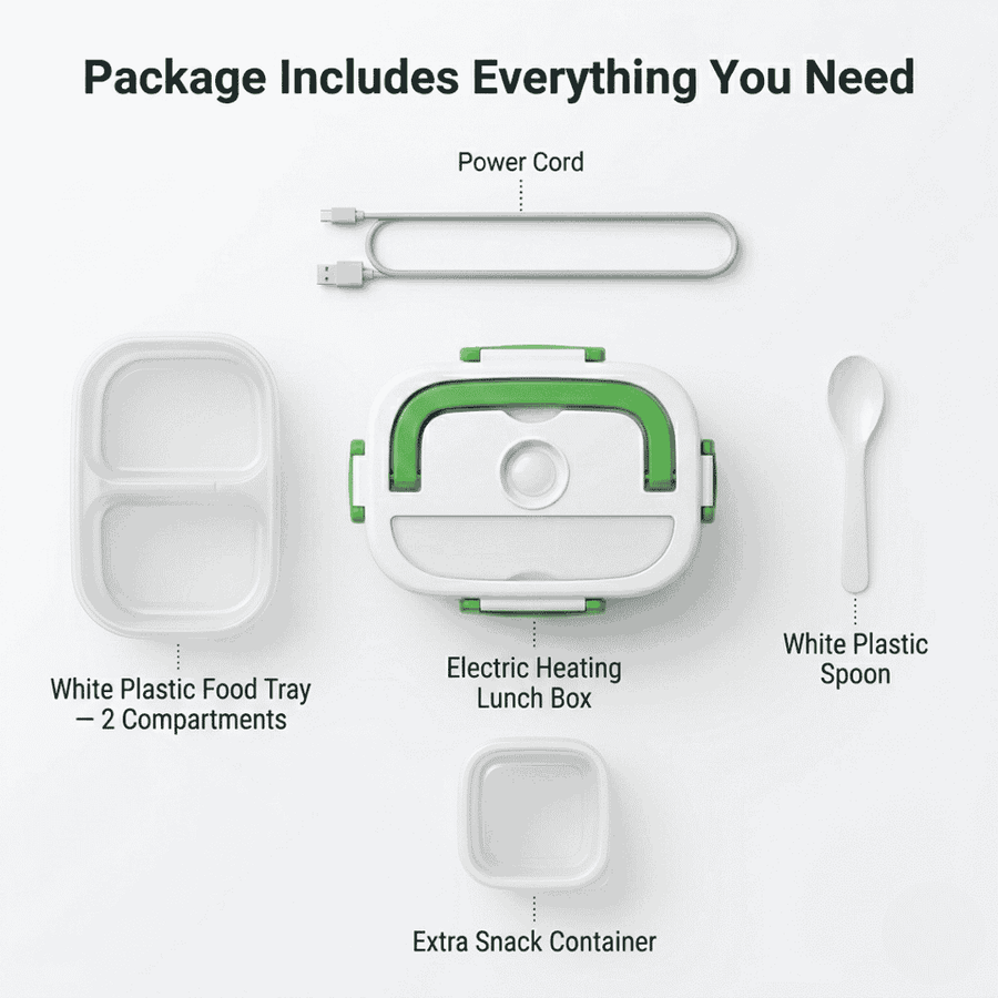 Portable Electric Heating Lunch Box with Leak-Proof Design & Soup Tray - Feature 1